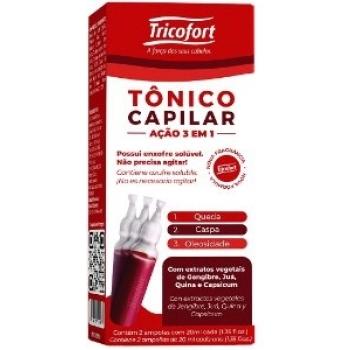 TONICO CAP TRICOFORT 2X20ML 3X1 NEW RED GENGIBRE/JUA/QUINA/CAPSICUM