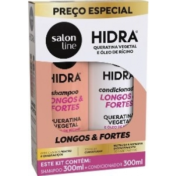 KIT S LINE SH+COND HIDRA 300ML LONGOS E FORTES QUERATINA/OLEO DE RICINO