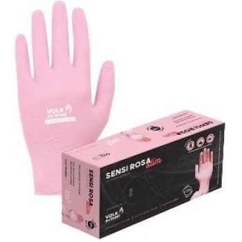 LUVA NITRILICA SLIM VOLK C/100 SENSI ROSA - P