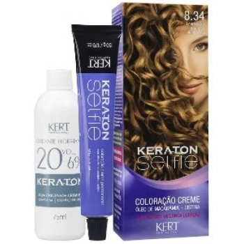 TINT KERATON SELFIE 8.34 LOURO CLARO DOURADO ACOBREADO