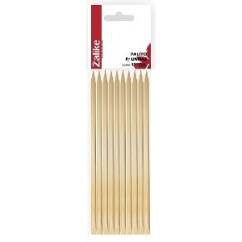 PALITO UNHAS ZALIKE C/10 MADEIRA PONTA CHANFRADA 13CM -835