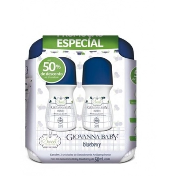 KIT GIOVANNA BABY DES ROLL ON FEM C/2 50ML BLUEBERY