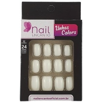 UNHAS FHACES NAIL ENCANTO COLORS CURTA C/24 BRANCA