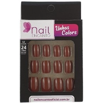 UNHAS FHACES NAIL ENCANTO COLORS CURTA C/24 MARROM