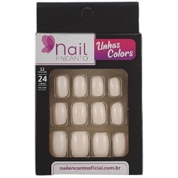 UNHAS FHACES NAIL ENCANTO COLORS CURTA C/24 ROSA NEVE
