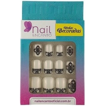UNHAS FHACES NAIL ENCANTO DECORADAS C/24 RENDAS