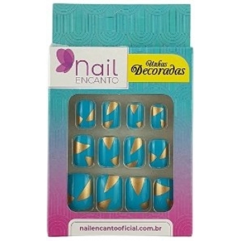 UNHAS FHACES NAIL ENCANTO DECORADAS C/24 GEOMETRICA