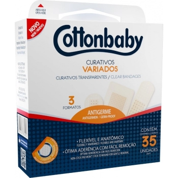 CURATIVOS COTTONBABY C/35 VARIADOS TRANSPARENTE