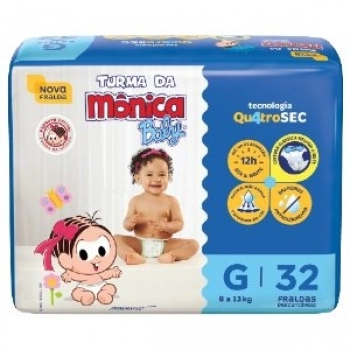 FRALDA TURMA DA MONICA MEGA ECONÔMICA G C/32