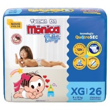 FRALDA TURMA DA MONICA MEGA ECONÔMICA XG C/26