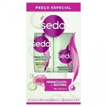 KIT SEDA SH 300ML+COND 190ML FORÇA E CRESC/PREBIOTIC+BIOTINA