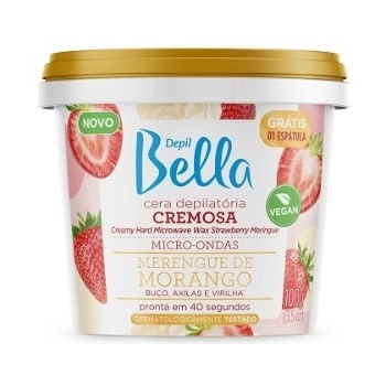 CERA MICROONDAS DEPIL BELLA 100GR MERENGUE DE MORANGO