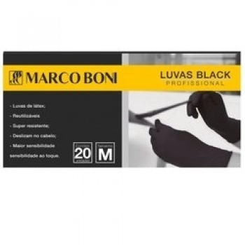 LUVA LATEX MARCO BONI C/20 M BLACK -1454