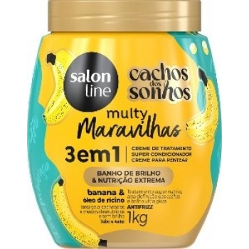 CR TRAT S LINE CACHOS DOS SONHOS 1KG MULTY MARAVILHAS BANANA 3 EM 1