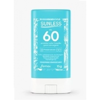 PROT SOLAR SUNLESS FPS60 TATUAGEM BASTAO 15G