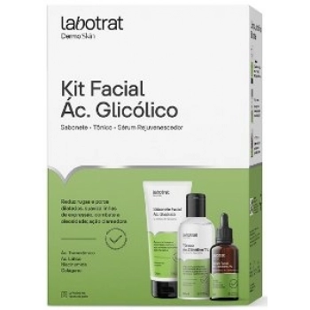 KIT FACIAL ACIDO GLICOLICO LABOTRAT DERMO SKIN C/3 SAB/TONICO/SERUM