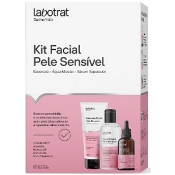 KIT FACIAL PELE SENSIVEL LABOTRAT DERMO SKIN C/3 SAB/AGUA MICELAR/SERUM