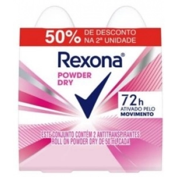 PACK DES ROLL ON REXONA 50ML C/02 WOMEN 72H P DRY