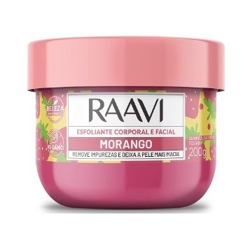 ESFOLIANTE CORPORAL E FACIAL RAAVI 200G MORANGO