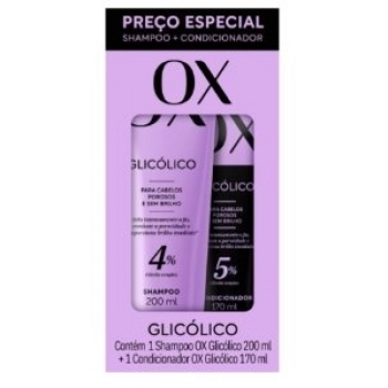 KIT OX SH 200ML+COND 170ML GLICOLICO CAB POROSOS E SEM BRILHO