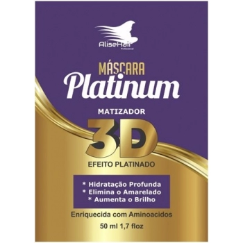 MASC CAP ALISE HAIR SACHET 50ML 3D MATIZADOR PLATINADO