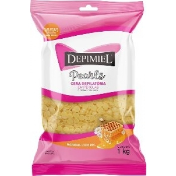 CERA DEPILATORIA DEPIMIEL 1KG NATURAL COM MEL EM PEROLAS