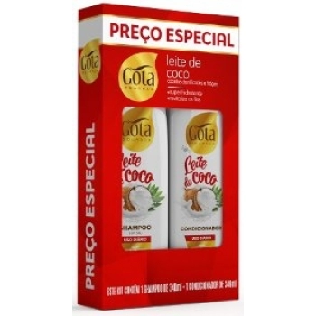 KIT SH + COND GOTA DOURADA USO DIARIO 340ML LEITE DE COCO