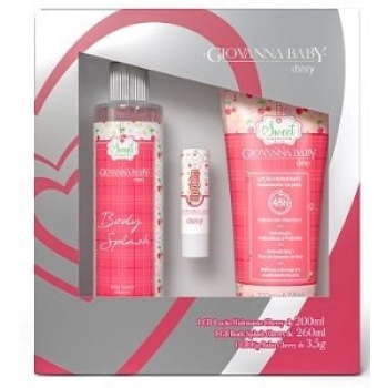 KIT GIOVANNA BABY BODY SPLASH 260ML+LOCAO 200ML+LIP BALM 3,5G CHERRY