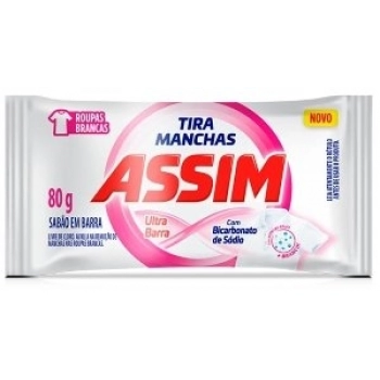 TIRA MANCHAS ASSIM 80G SABAO EM BARRA BRANCA
