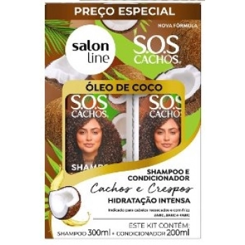 KIT S LINE SH 300ML+COND 200ML SOS CACHOS OLEO DE COCO