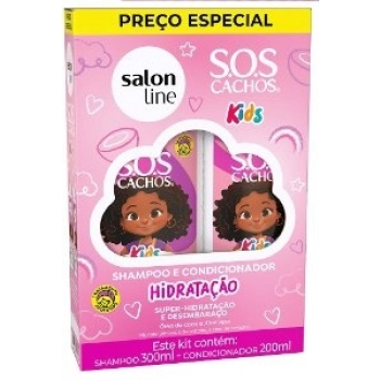 KIT S LINE SH 300ML+COND 200ML SOS CACHOS HIDRATACAO KIDS