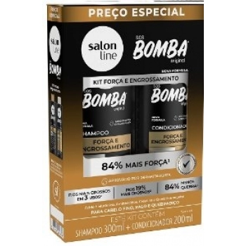 KIT S LINE SH 300ML+COND 200ML SOS BOMBA 200ML FORCA E ENGROSSAMENTO