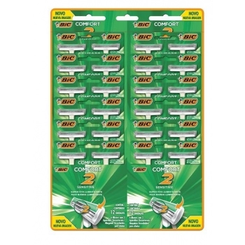 APAR BARBEAR BIC COMFORT 2 CT 12X2 PELE SENSIVEL VERDE