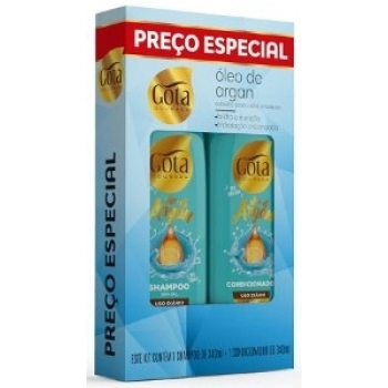 KIT SH + COND GOTA DOURADA USO DIARIO 340ML OLEO ARGAN