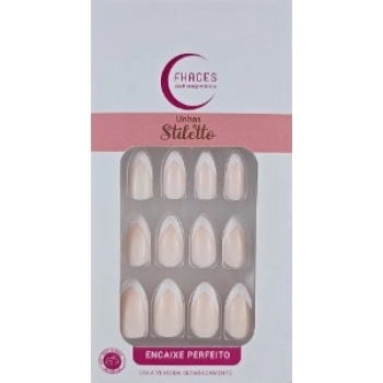 UNHAS FHACES FRANCESAS C/24 STILETTO SIMPLES