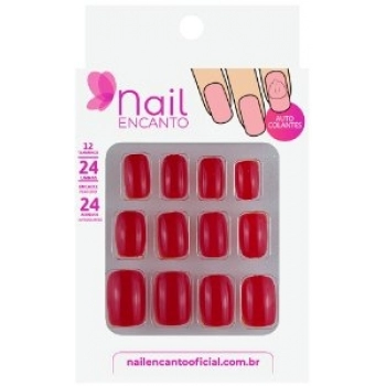 UNHAS FHACES ADESIVOS AUTOCOLANTES C/24 CURTA VERMELHA