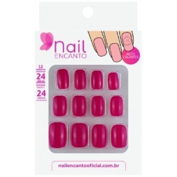 UNHAS FHACES ADESIVOS AUTOCOLANTES C/24 CURTA ROSA PINK