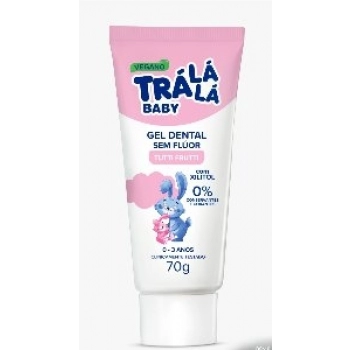 GEL DENTAL BABY TRA LA LA 70G SEM FLUOR TUTTI FRUTTI
