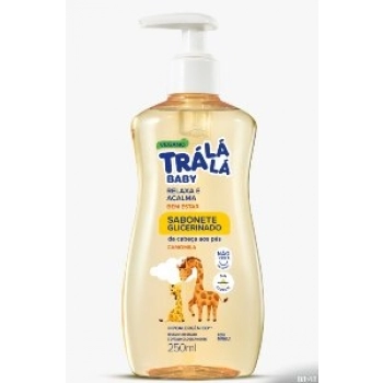 SAB LIQ TRA LA LA BABY 250ML CABECA AOS PES GLICERINA FLOR DE CAMOMILA