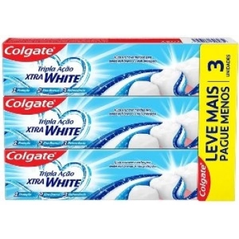 PACK CR DENTAL COLGATE C/03 70G TRIPLA ACAO XTRA WHITE LV+ PG-