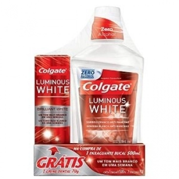 PACK ENX BUCAL COLGATE 500ML LUMINOUS WHITE BRANQ GTS CR DENTAL 70G