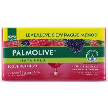 PACK SAB PALMOLIVE NATURALS LV6 PG MENOS 85G TOQ NUTR FRAMBOESA E AMORA