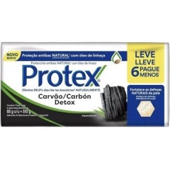 PACK SAB BARRA PROTEX LV6 PG MENOS 85G CARVAO DETOX