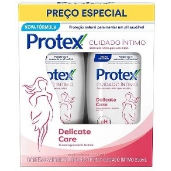 PACK SAB LIQ INTIMO PROTEX C/02 200ML DELICATE CARE