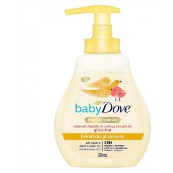 SAB DOVE BABY 200ML LIQ HIDRAT GLICERINADA CABECA AOS PES