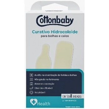 CURATIVOS COTTONBABY HEALTH C/08 HIDROCOLOIDE BOLHAS E CALOS