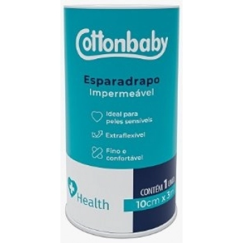 ESPARADRAPO COTTONBABY HEALTH 10CMX3M IMPERMEAVEL BRANCA