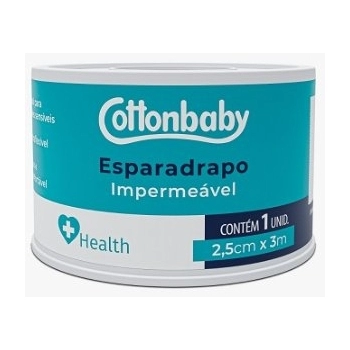 ESPARADRAPO COTTONBABY HEALTH 2,5CMX3M IMPERMEAVEL BRANCA