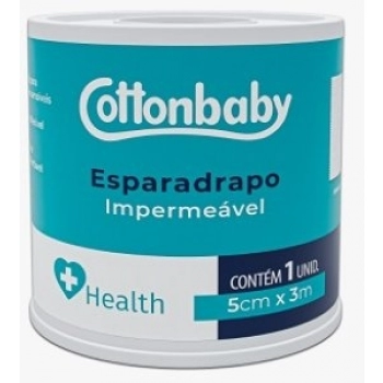 ESPARADRAPO COTTONBABY HEALTH 5CMX3M IMPERMEAVEL BRANCA
