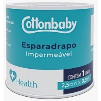 ESPARADRAPO COTTONBABY HEALTH 2,5CMX0,9M IMPERMEAVEL BRANCA